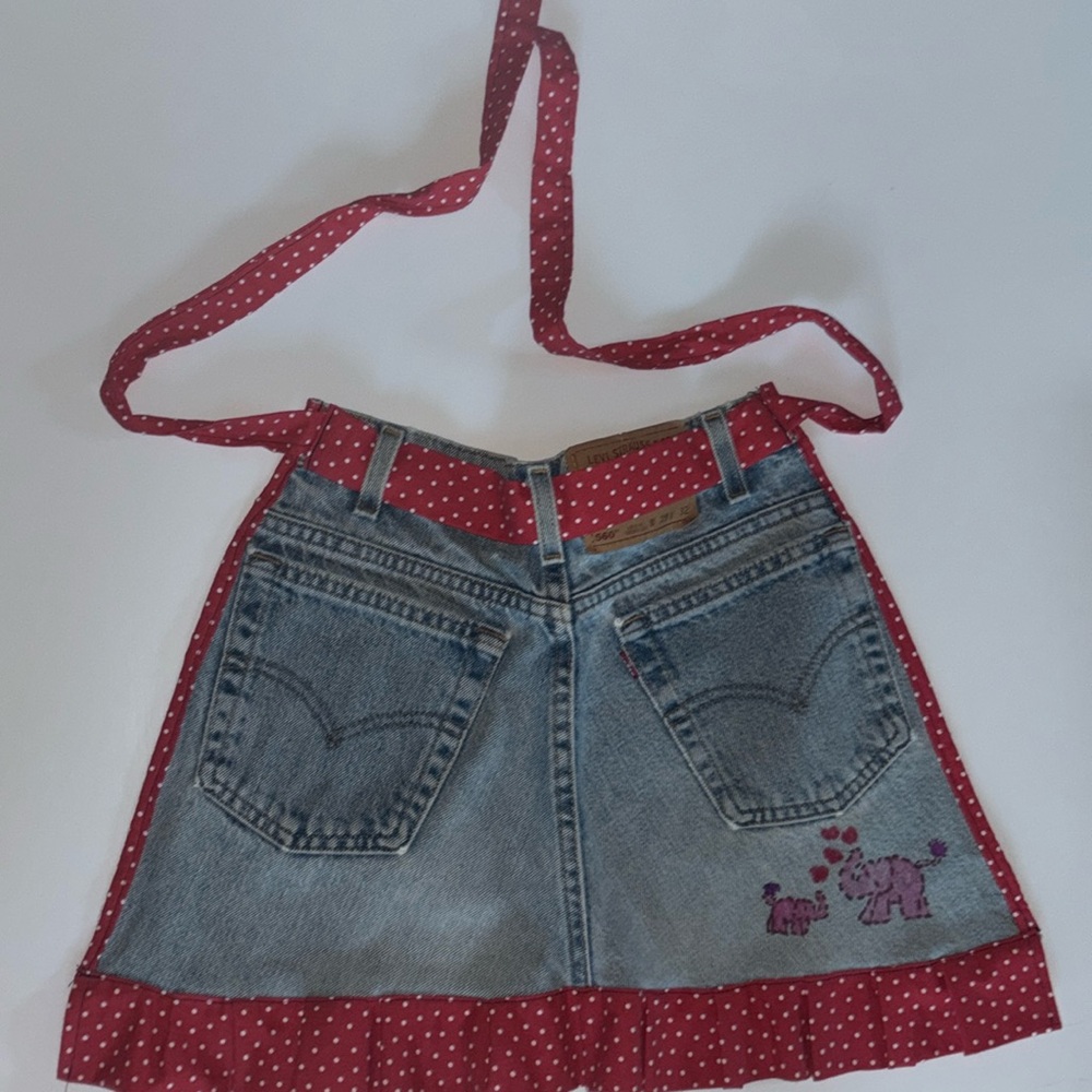 Levi’s Apron Handmade red white polka dots